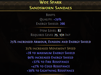 Woe Spark Sandsworn Sandals