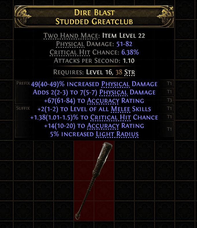 Dire Blast Studded Greatclub#124288