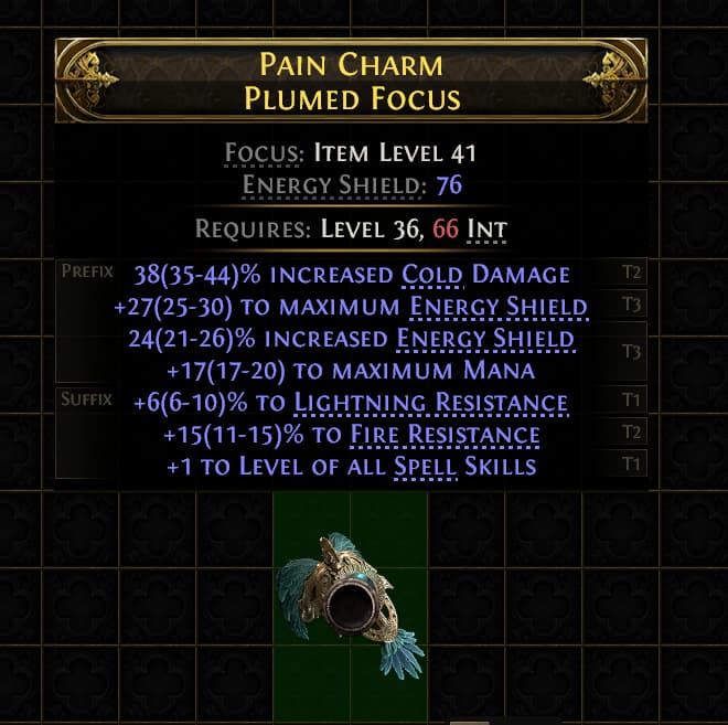Pain Charm Plumed Focus#798062