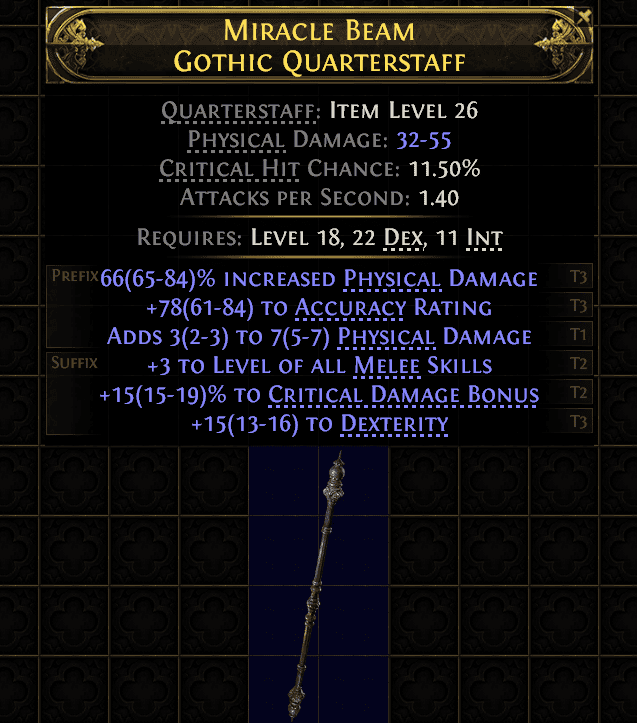Miracle Beam Gothic Quarterstaff#41535