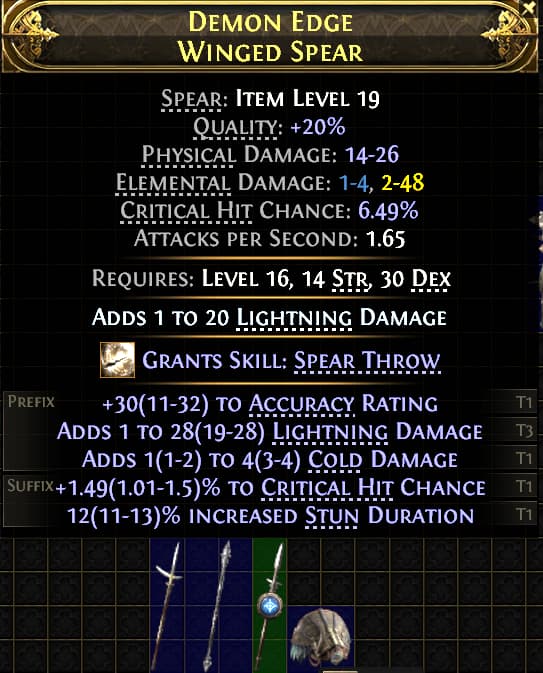 Demon Edge Winged Spear#230972
