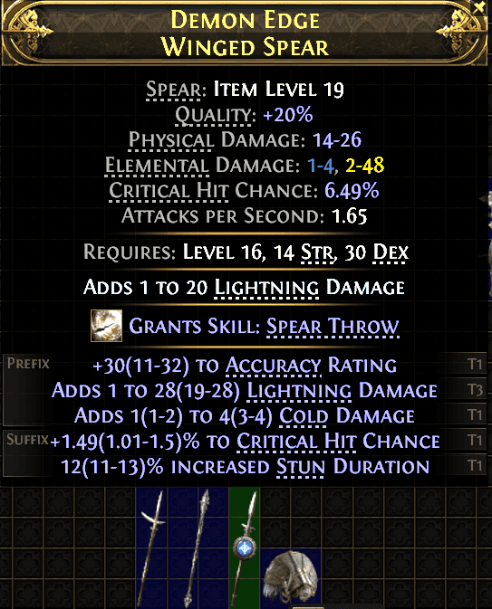 Demon Edge Winged Spear#230972