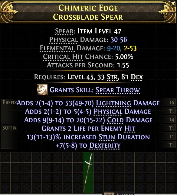 Chimeric Edge Crossblade Spear#395823