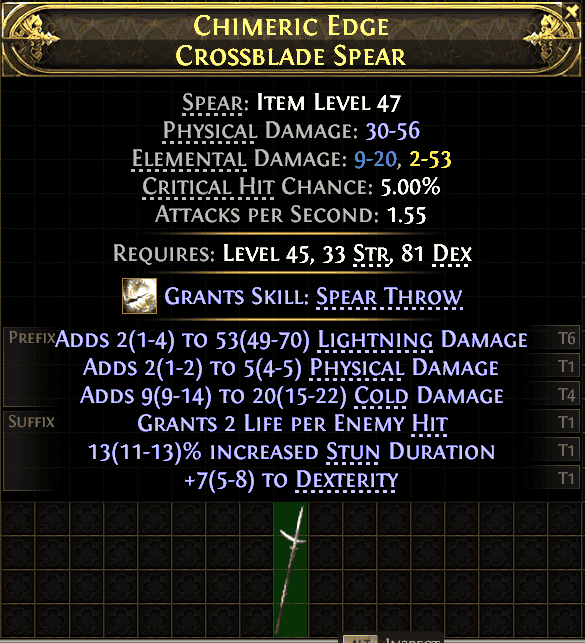 Chimeric Edge Crossblade Spear#395823