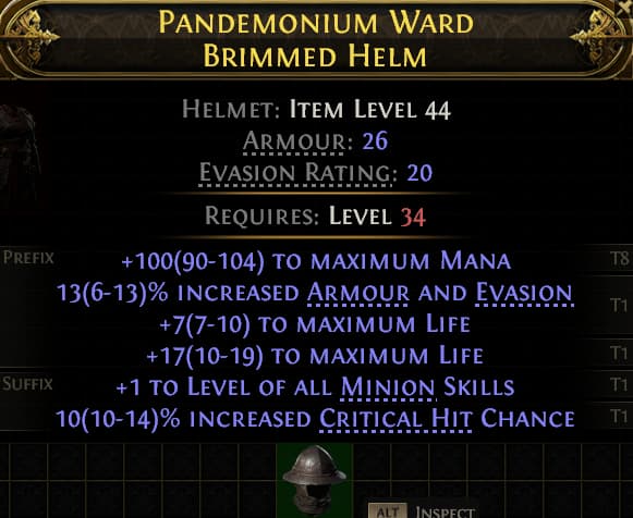Pandemonium Ward Brimmed Helm#73504