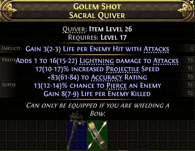 Golem Shot Sacral Quiver#460830