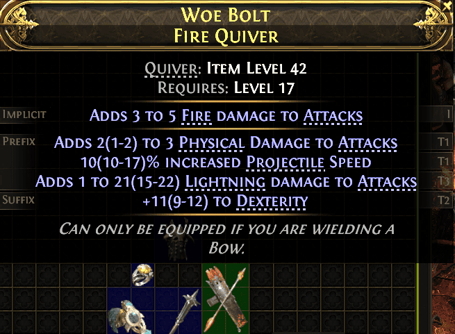 Woe Bolt Fire Quiver#340516