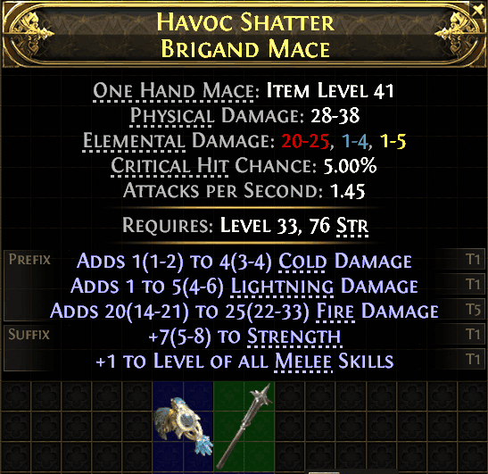 Havoc Shatter Brigand Mace#156073