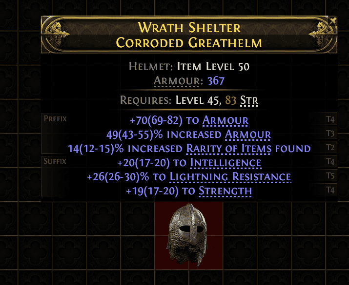 Wrath Shelter Corroded Greathelm#315796