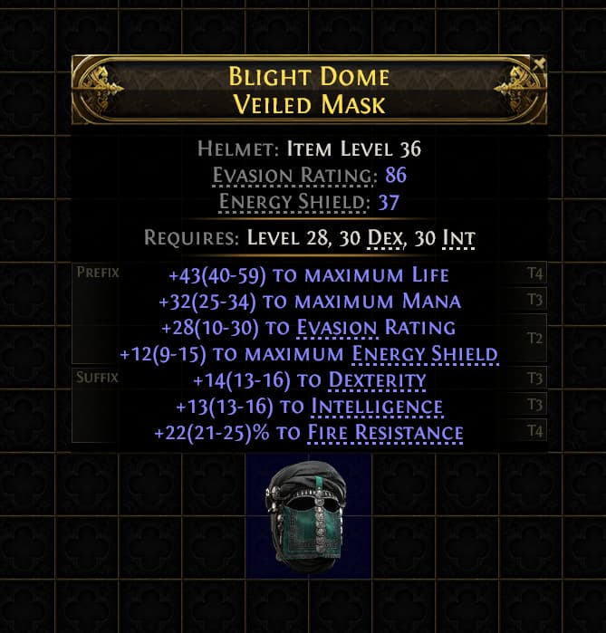 Blight Dome Veiled Mask#330468
