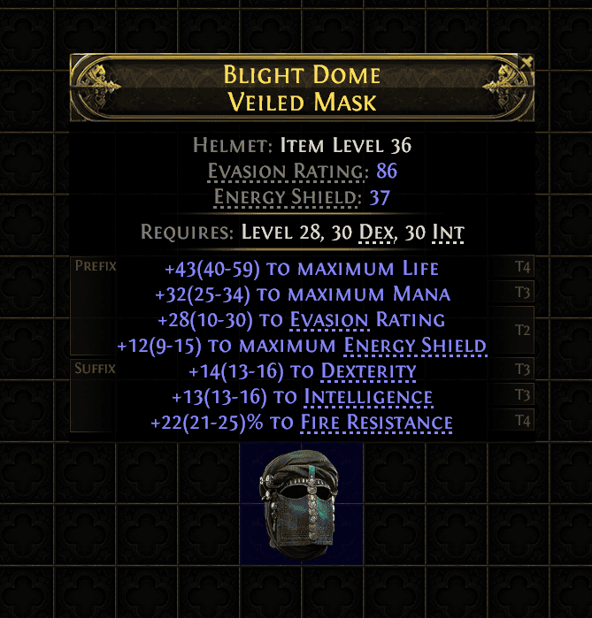 Blight Dome Veiled Mask#330468