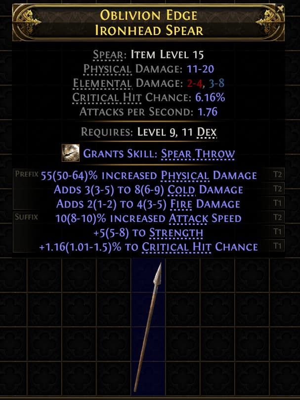 Oblivion Edge Ironhead Spear#34578