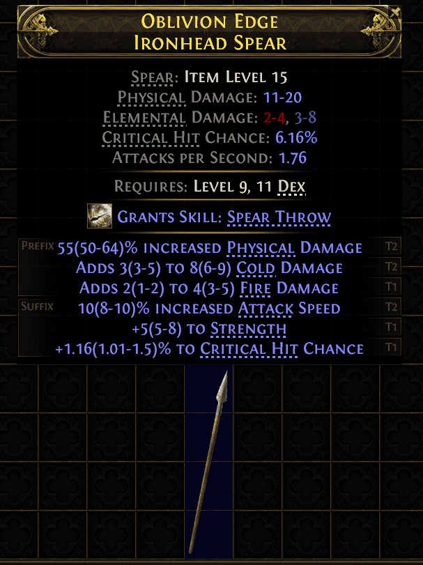 Oblivion Edge Ironhead Spear#34578