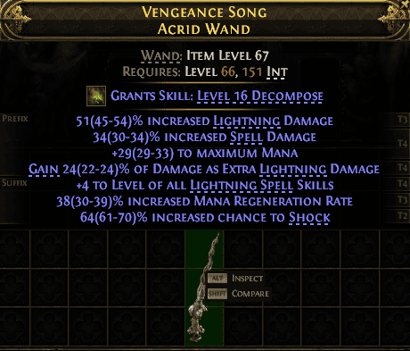 Vengeance Song Acrid Wand#143950