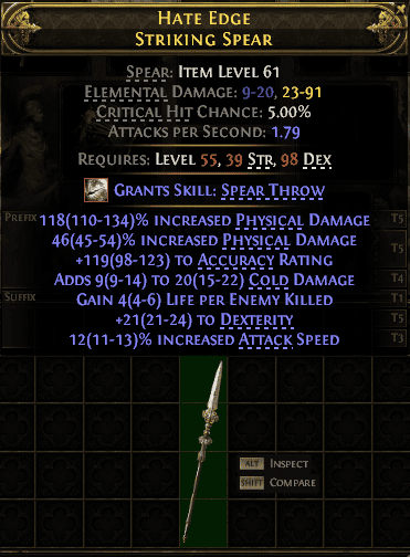 Hate Edge Striking Spear#679388