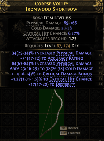 Corpse Volley Ironwood Shortbow#96711
