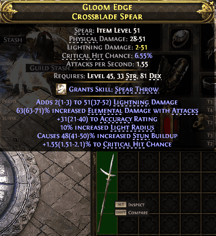 Gloom Edge Crossblade Spear#47386