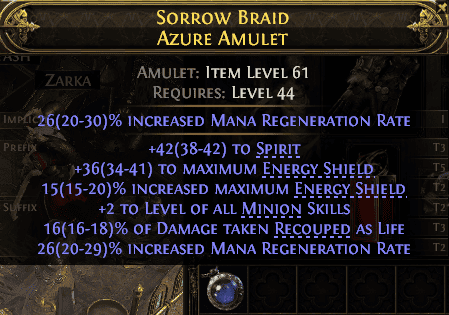 Sorrow Braid Azure Amulet#766852