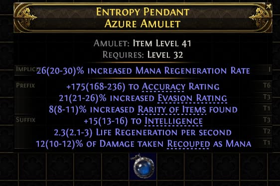 Entropy Pendant Azure Amulet#885850
