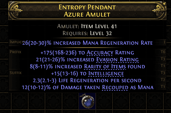 Entropy Pendant Azure Amulet#885850