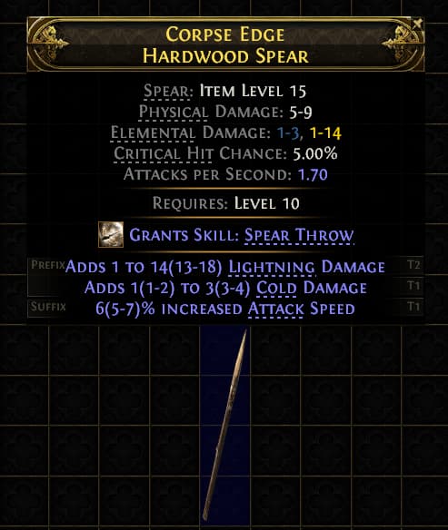 Corpse Edge Hardwood Spear#143232