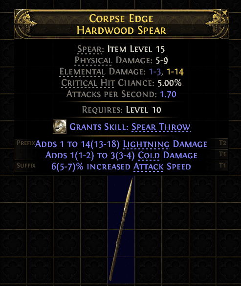 Corpse Edge Hardwood Spear#143232