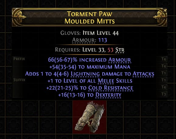 Torment Paw Moulded Mitts#280320