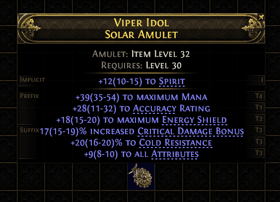 Viper Idol Solar Amulet#817596