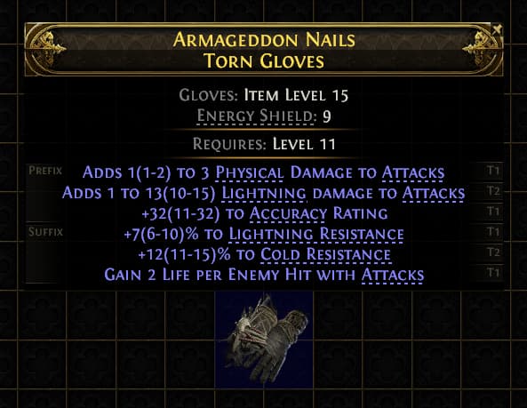 Armageddon Nails Torn Gloves#629927