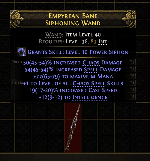 Empyrean Bane Siphoning Wand#396687