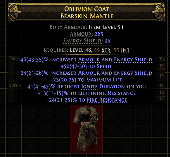 Oblivion Coat Bearskin Mantle#62657