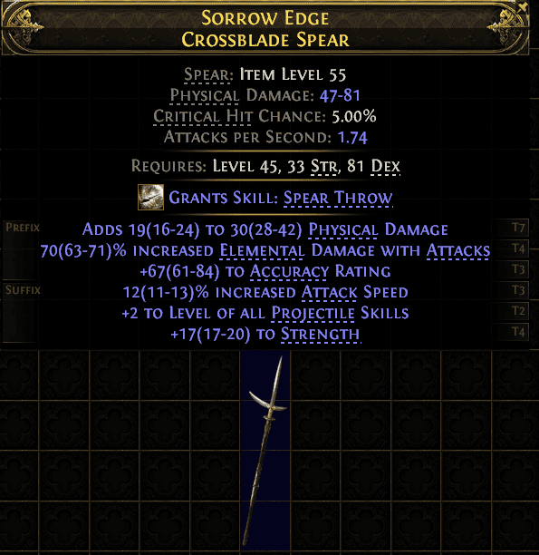 Sorrow Edge Crossblade Spear#997327