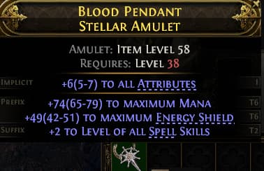 Blood Pendant Stellar Amulet#623518