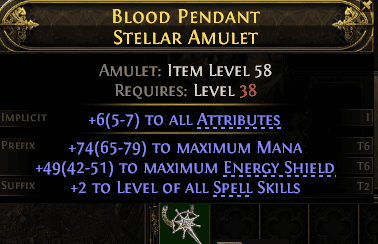 Blood Pendant Stellar Amulet#623518
