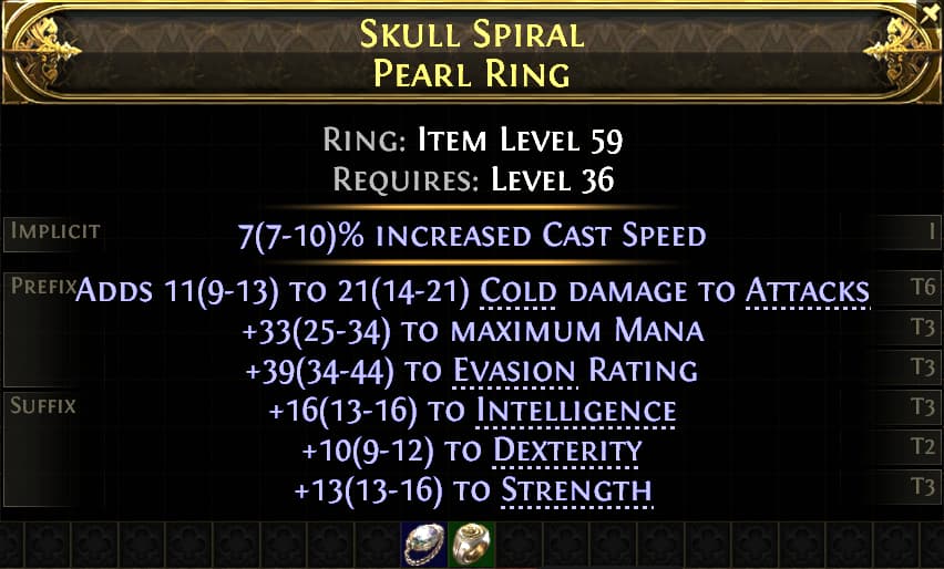 Skull Spiral Pearl Ring#390772