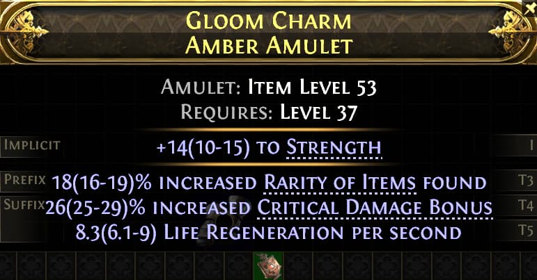 Gloom Charm Amber Amulet#361647