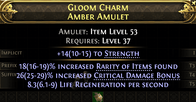 Gloom Charm Amber Amulet#361647