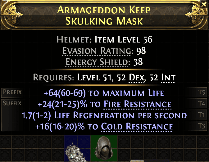 Armageddon Keep Skulking Mask#118098