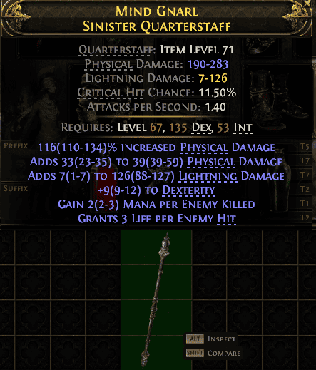 Mind Gnarl Sinister Quarterstaff#409438