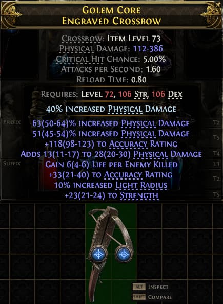 Golem Core Engraved Crossbow#635244