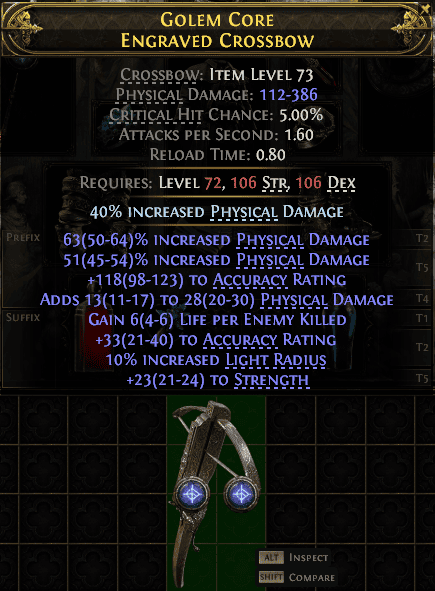 Golem Core Engraved Crossbow#635244