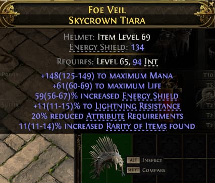 Foe Veil Skycrown Tiara#125265