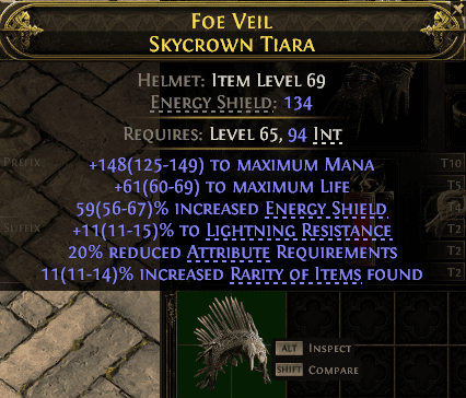 Foe Veil Skycrown Tiara#125265