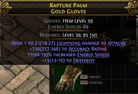 Rapture Palm Gold Gloves#158985