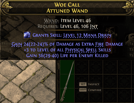 Woe Call Attuned Wand#717941