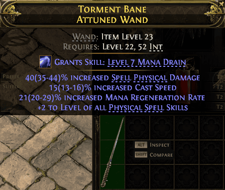 Torment Bane Attuned Wand#85964