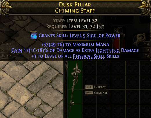 Dusk Pillar Chiming Staff#173382