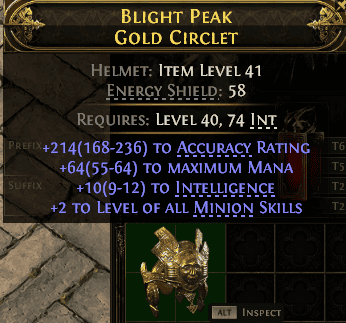Blight Peak Gold Circlet#909987