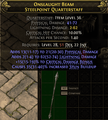 Onslaught Beam Steelpoint Quarterstaff#924370