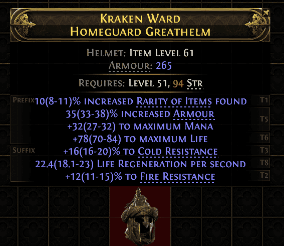 Kraken Ward Homeguard Greathelm#761212